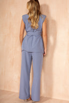 Kendal Cornflower Blue Sleeveless Blazer Suit