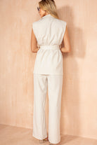 Kendal Cream Sleeveless Blazer Suit