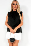 Kenny Black Frill High Neck Top