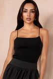 Kenzie Black Ribbed Knit Cami Top