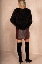 Kenzie Burgundy PU Woven Skirt