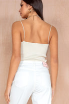 Kenzie Cream Ribbed Knit Cami Top