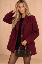 Keyla Burgundy Wool Blazer