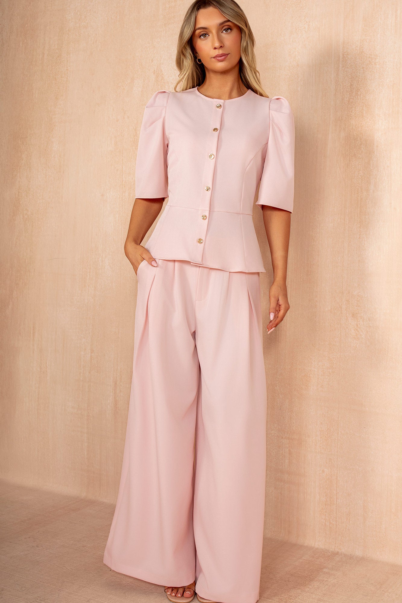 Keyna Pink Palazzo Trousers