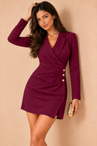 Kimberly Burgundy Wrap Dress