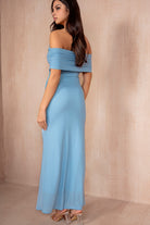 Kira Blue Mesh Bandeau Dress