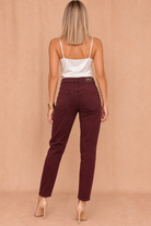 Kodi Burgundy Denim Mom Jeans