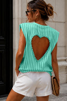 Kori Turquoise Striped Cut Out T-Shirt