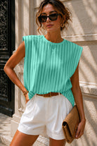 Kori Turquoise Striped Cut Out T-Shirt