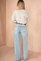 Krista Light Blue Mega Baggy Belted Jeans