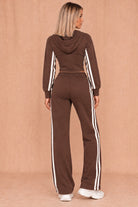 Kristee Chocolate Striped Tracksuit
