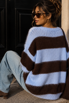 Kristen Blue & Chocolate Knit Striped Jumper