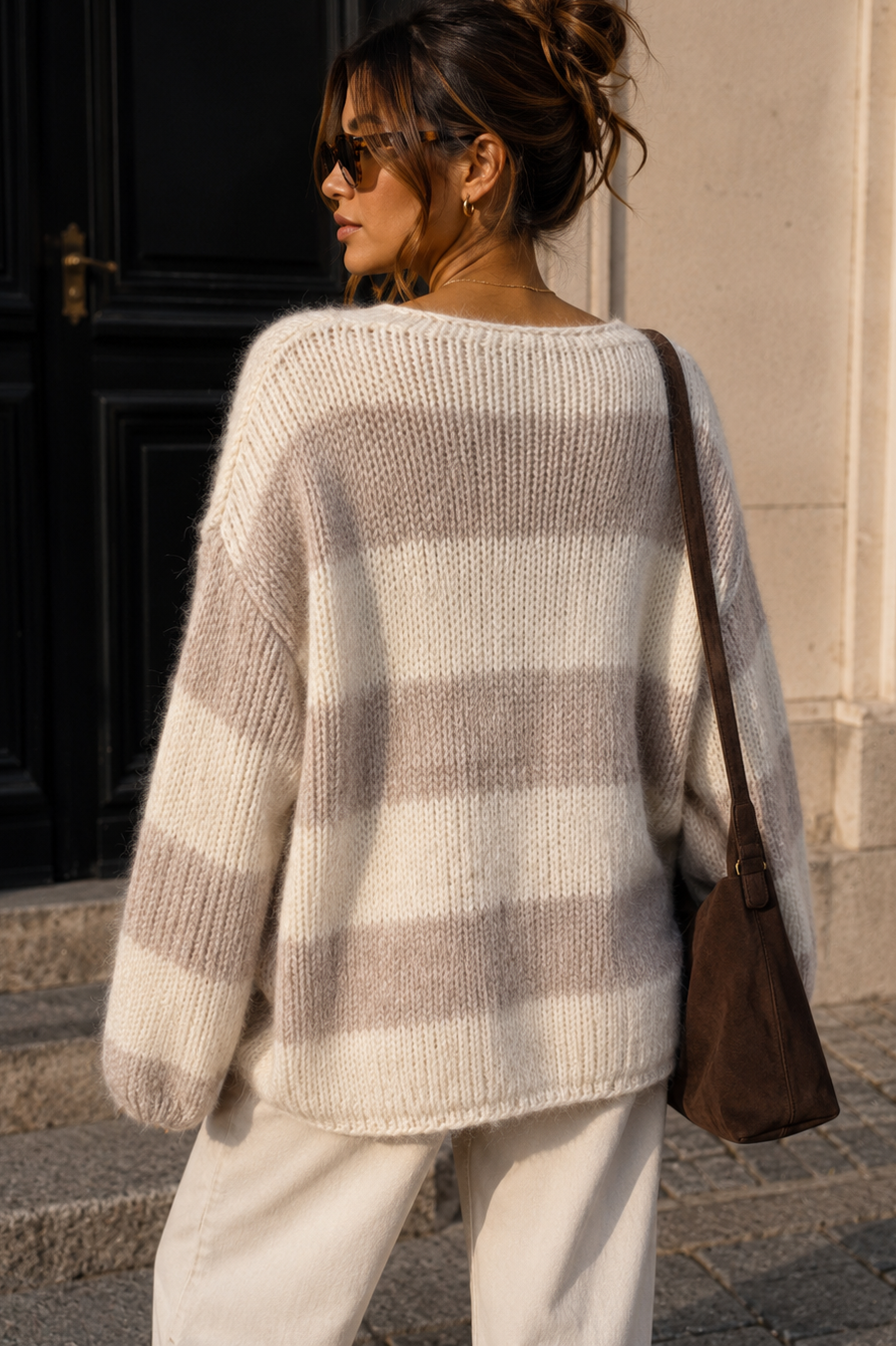 Kristen Stone Knit Striped Jumper