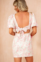 Kristina Pink Sequin Puff Sleeve Dress