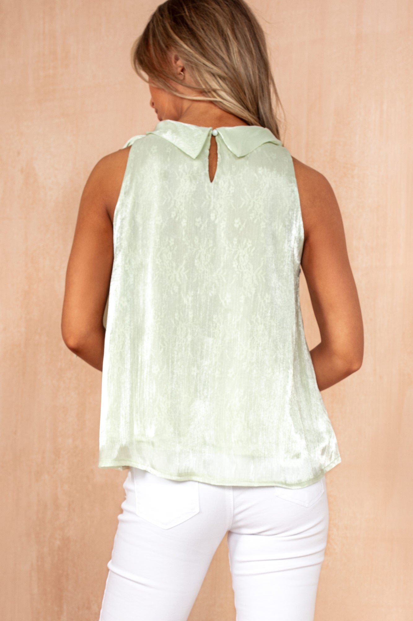 Lana Sage Shimmer Bow Detail Blouse