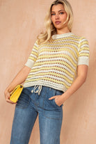 Laney Lemon Crochet Knit Top