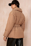 Larisa Camel Belted Puffer Jacket