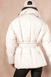 Larisa Cream Belted Puffer Jacket