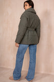 Larisa Khaki Belted Puffer Jacket