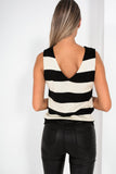 Laurelie Black Striped Vest