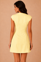 Layton Soft Yellow Structured Mini Dress