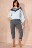 Leena Grey Belted Tapered Trousers