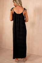 Leighton Black Crinkle Maxi Dress