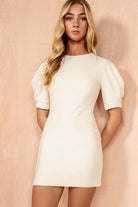 Lena Cream Puff Sleeve Dress