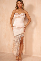 Lenora Rose Satin Strapless Structured Top