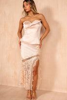 Lenora Rose Satin Strapless Structured Top