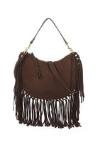 Leo Chocolate Suedette Tassel Bag