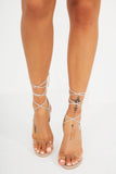 Leon Nude Lace Up Heels