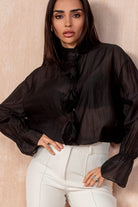 Leonora Black Corsage Shirt
