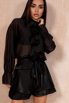 Leonora Black Corsage Shirt
