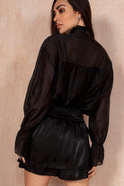 Leonora Black Corsage Shirt
