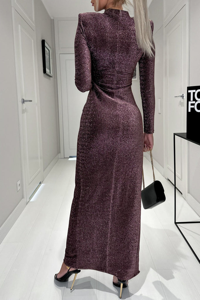 Leonora Plum Shimmer Dress