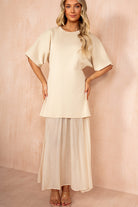 Lesley Stone Knit Contrast 2 in 1 Maxi Dress