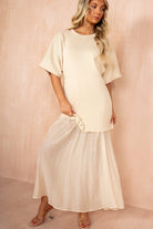Lesley Stone Knit Contrast 2 in 1 Maxi Dress