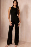 Lia Black Backless Pearl Jumpsuit