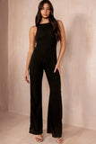 Lia Black Backless Pearl Jumpsuit