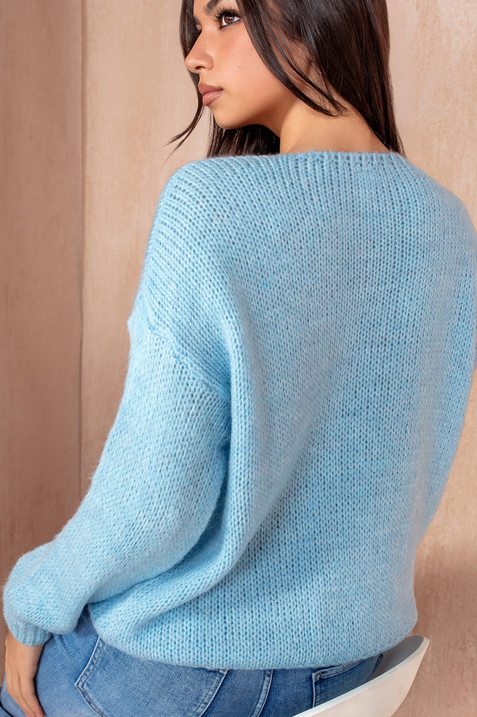 Lilah Baby Blue Knit Jumper