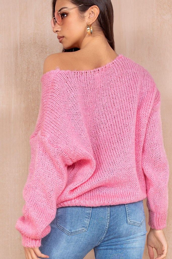 Lilah Pink Knit Jumper