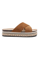 Lilibet Camel Braided Flatform Sliders