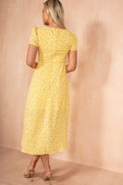 Lillian Yellow Ditsy Midi Dress
