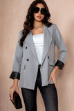 Lillie Grey Leather Cuff Blazer