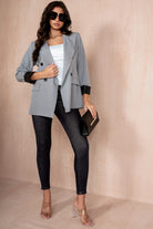 Lillie Grey Leather Cuff Blazer