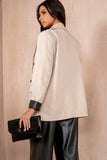 Lillie Stone Leather Cuff Blazer