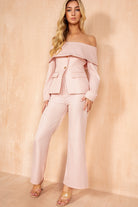 Liv Pink Bardot Blazer Top