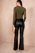 Liza Black Faux Leather Flared Trousers Success