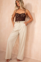 Lizzie Stone Belted Wide Leg Trousers